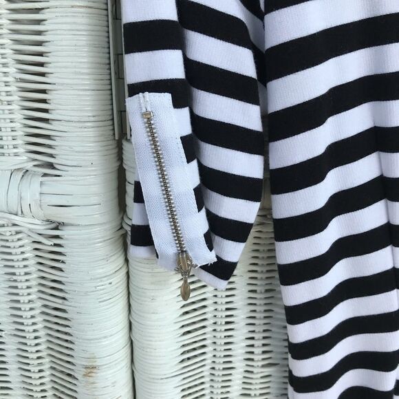 Banana Republic Bodycon Knit Striped Nautical Zip Dress 6 - Picture 6 of 11